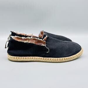 Vionic Shoes Women 6.5 Black Canvas Beach Laguna Espadrille Slip On Flat Comfort